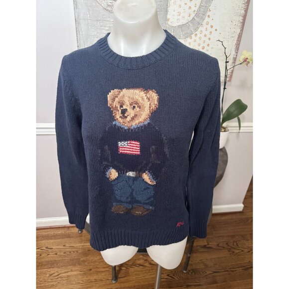 Polo Ralph Lauren Polo Bear Cotton-Linen Sweater Size XS - Picture 3 of 7